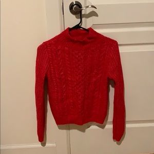 Soft red turtleneck sweater
